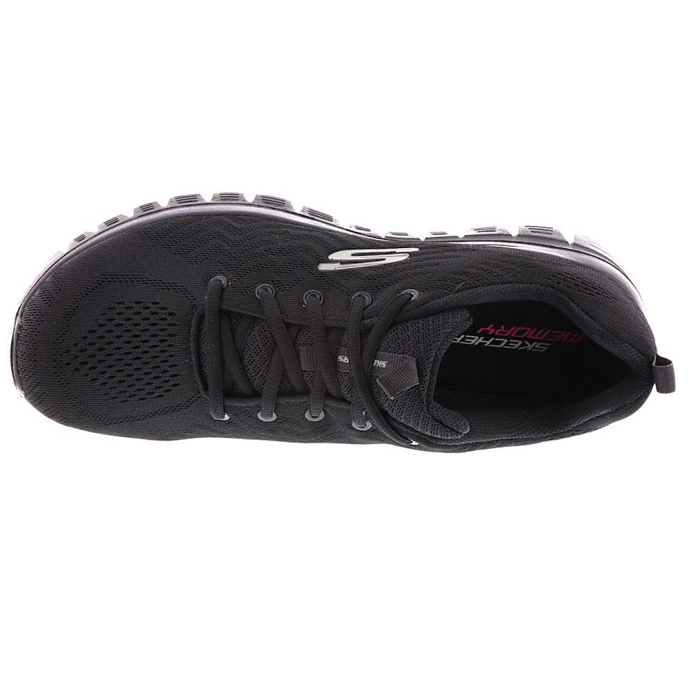 Skechers Graceful Get Connected Regular, Zapatillas Mujer, Black Mesh Trim, 39 EU