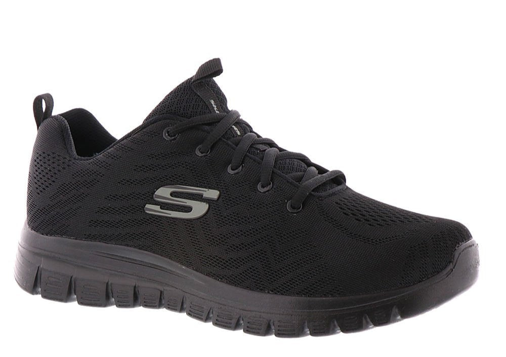 Skechers Graceful Get Connected Regular, Zapatillas Mujer, Black Mesh Trim, 39 EU